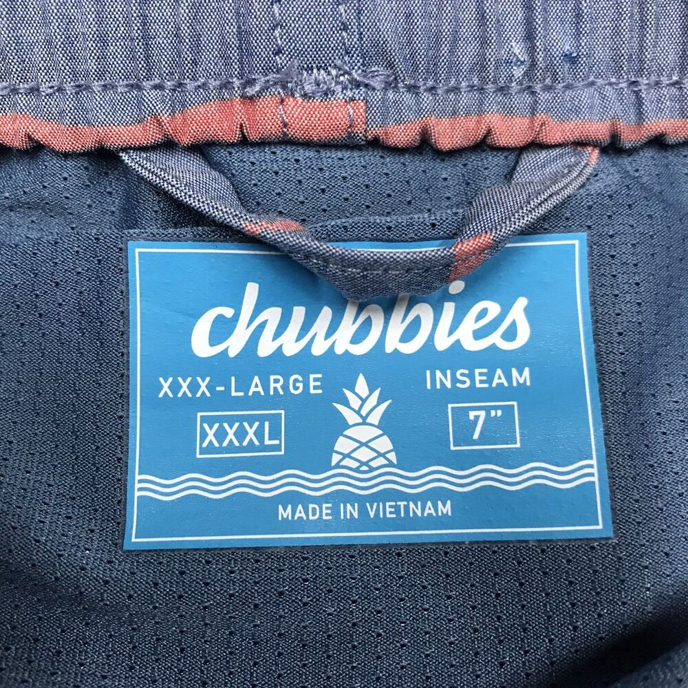 CHUBBIES Lined Swim Short Men 3XL XXXL Blue Stripe Nylon Blend Trunks Drawstring - Picture 10 of 11